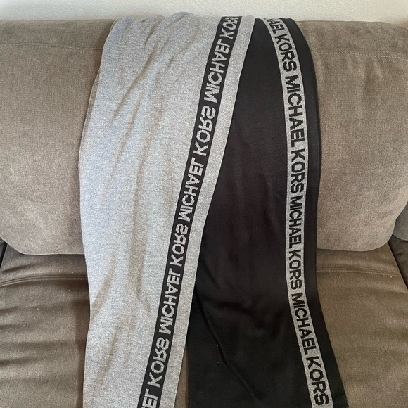 Michael Kors Black and Gray Logo Scarf - Picture 4 of 4